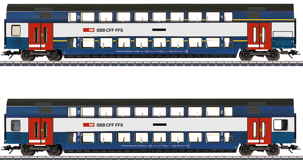 Marklin 43574 - Swiss Bi-Level Car-Set, S-Bahn Zürich of the SBB