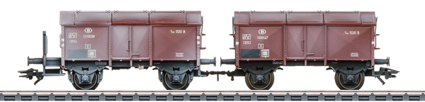 Marklin 46018 - Pair of Gondolas with Hinged Covers