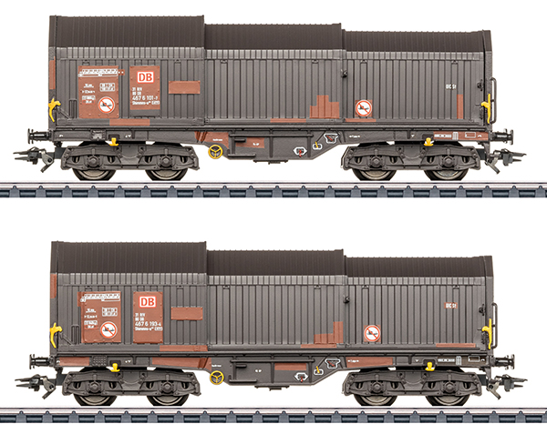 Marklin 46876 - 2pc Flat Car Set with Telescoping Covers - MHI Exclusive