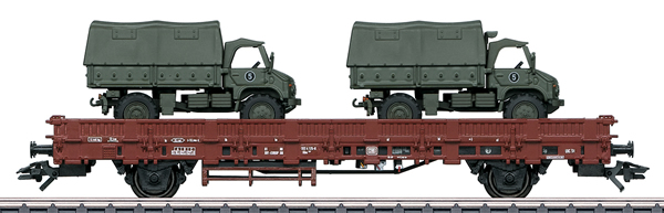 Marklin 46936 - DB Type Kbs 443 Stake Car with 2 Unimogs, Era IV