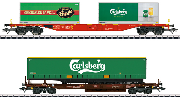 Marklin 47109 - Danish KLV-Freight Car-Set, 2 cars, Tuborg/Carlsberg, Ep. VI