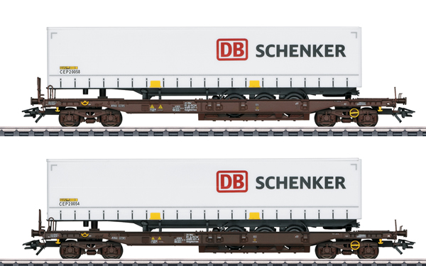 Marklin 47110 - DB Schenker Deep Well Flat 2-Car Set, Era VI