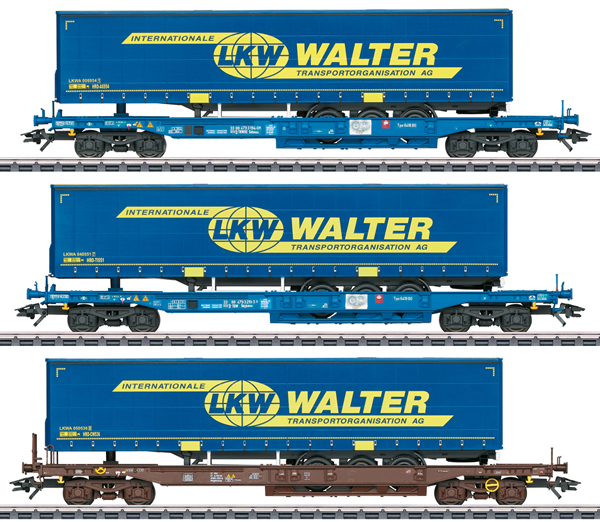 Marklin 47120 - LKW Walter Deep Well Flat Car Set