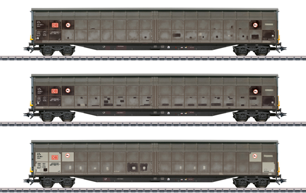 Marklin 48067 - 3pc Type Habbins 354 Sliding Wall Boxcar Set