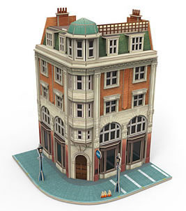 Marklin 72783 - Corner Building with Bank Building Kit