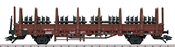 DB Type Kbs 442 Stake Car with Load of 12 Weathered Wheelsets, Era IV