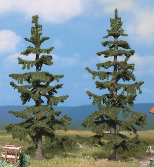 Noch 21821 - Nordic Fir Trees, 2 pcs., 13 cm and 14,5 cm