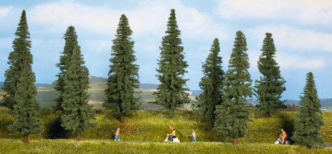 Noch 24250 - Fir Trees, 10 pcs., 4 - 10 cm high