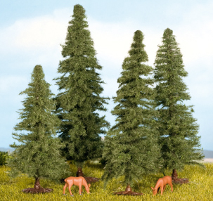 Noch 25232 - Fir Trees, 4 pcs, 8 - 12 cm high