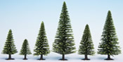 Model Spruce Trees, 25 pieces, 3,5 - 9 cm high