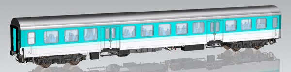 Piko 28006 - Halberstadter 2nd Class Center Door Coach - Mint Green