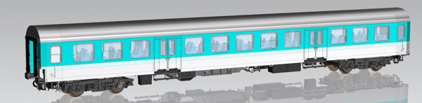 Piko 28007 - Halberstadter 1/2. Class Center Door Coach - Mint Green