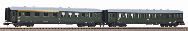 Piko 40628 - 2pc Passenger Coach Set, 1st/2nd Class Car + 2nd Class Car