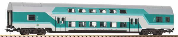 Piko 53116 - German Bilevel Car DBuz 747.3 of the DR - mint green