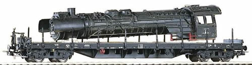 Piko 54803 - Flatcar w/Loco Boiler Load DR IV