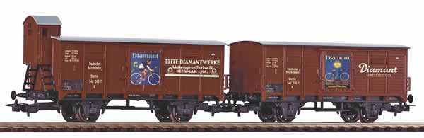 Piko 58368 - 2pc Covered Freight Car Set G02 Diamant
