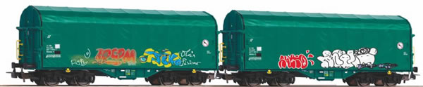 Piko 58379 - Set of 2 sliding tarpaulin wagons “MERCITALIA”