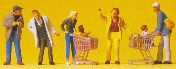 Preiser 10492 - Going Shopping w/Carts 5/
