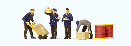 Preiser 10578 - DB Delivery Men with Loads (Early Epoch III), pkg(4)