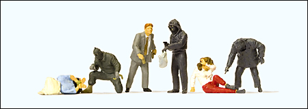 Preiser 10588 - Law Enforcement -- Robbery, pkg(6)