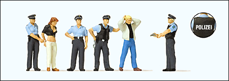 Preiser 10589 - Emergency Personnel -- Under Arrest, pkg(6)