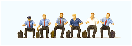 Preiser 10598 - DB Electric Locomotive Drivers, Seated, pkg(6)