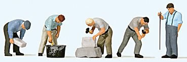 Preiser 10669 - Working at the Quarrystone Wall