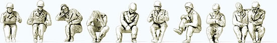Preiser 16622 - Gunners, mounted the German Reich 1939-45 Unpainted (10 figures)