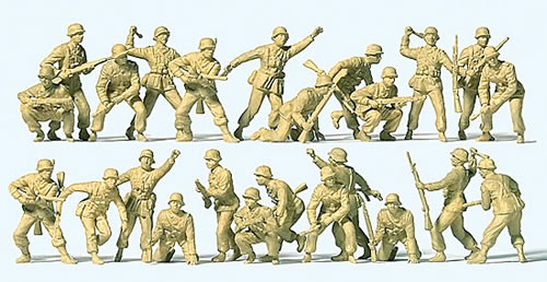 Preiser 16627 - German Africa corps in combat - unpainted