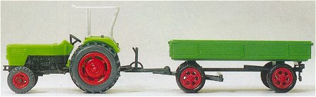 Preiser 17914 - Deutz farm trctr w/trl BU