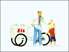 Preiser 28126 - Working People -- Ice Cream Man with Child, pkg(2)