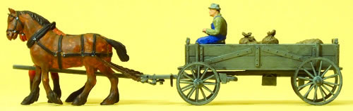 Preiser 30411 - Farmer on Box Wagon