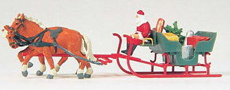 Preiser 30448 - Horse/Sleigh/Father Xmas