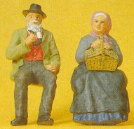 Preiser 45045 - Farmer seated w/wife