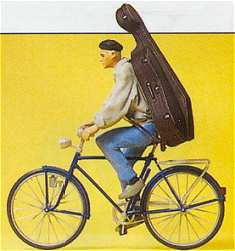 Preiser 45070 - Music stdnt on bicycle