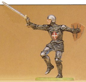 Preiser 52007 - Knight atckng w/swrd 1:25