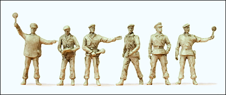 Preiser 72534 - German Army (BW) Unpainted Figures -- Military Police pkg(6)