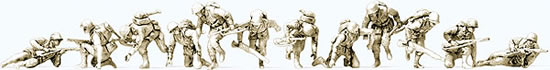 Preiser 72547 - US Infantry, D-Day 1944 - Kit, 12 figures Unpainted 