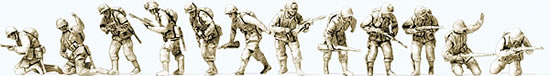 Preiser 72548 - US airborne troops, D-Day 1944 - Kit, 12 Figures Unpainted