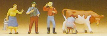 Preiser 79039 - Farm people w/cow      4/