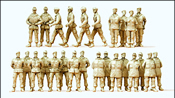 German Army (BW) Unpainted Figures -- Soldiers on Parade Ground (Marching, Standing at Ease) pkg(26)