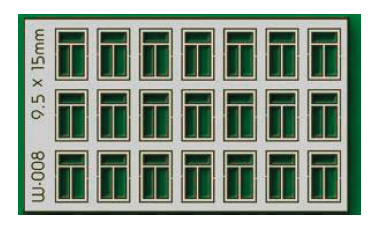 Proses W-008 - HO 21 pcs 9.5X15mm 3 Pane Windows