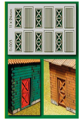 HO 6 pcs 11X24mm Cottage Doors