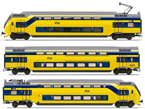 Rivarossi 2052 - Set x 3 units Electric Railcar doubledecker, Type DD-IRM series34, NS