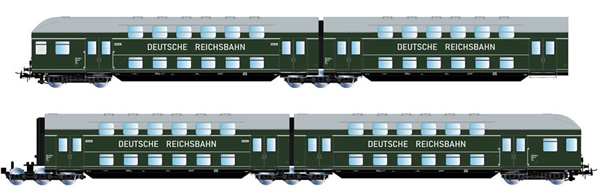 Rivarossi HR4303 - 4pc Double-decker passenger coaches