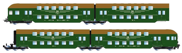 Rivarossi HR4304 - 4pc Double-decker passenger coaches with cab-control