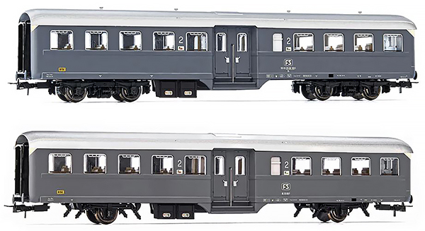 Rivarossi HR4370 - Italian Passenger Car Set 2pcs Corbellini of the FS