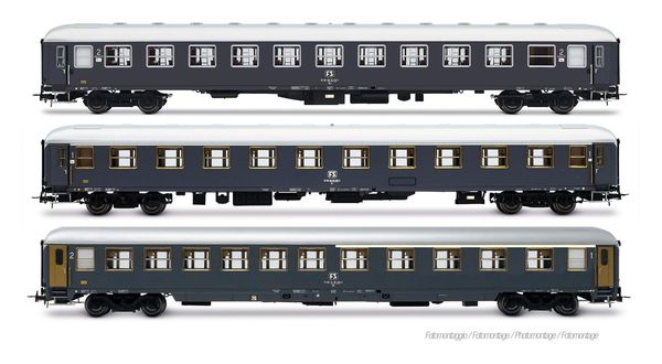 Rivarossi HR4412 - 3-unit 1st/2nd class Coach Set Exp 234/235 Remus Roma – Wien, UIC-X Bcm, UIC-X 1st + UIC-X