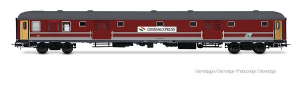 Rivarossi HR4431 - Luggage Van UIC-X 1970 without skirts, red/grey livery, Omnia Express