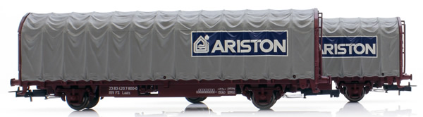 Rivarossi HR6464 - 2pc tarpaulin wagon ARISTON and INDESIT Set